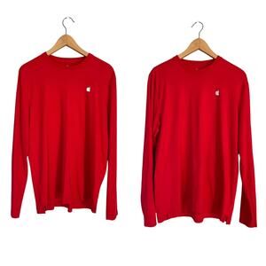 APPLE STORE Long Sleeve T-Shirts Tees Lot of 2 Red White Men's Large L Uniform